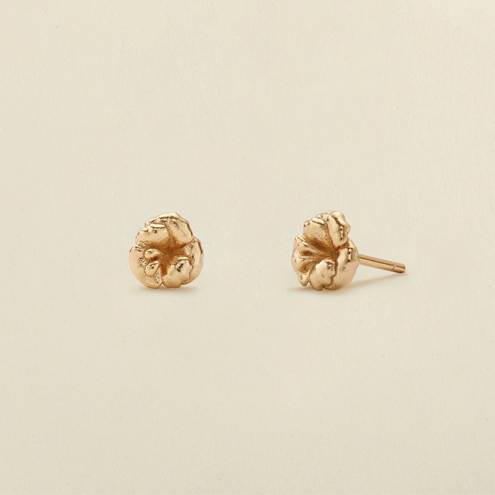 February Birth Flower Stud Earrings